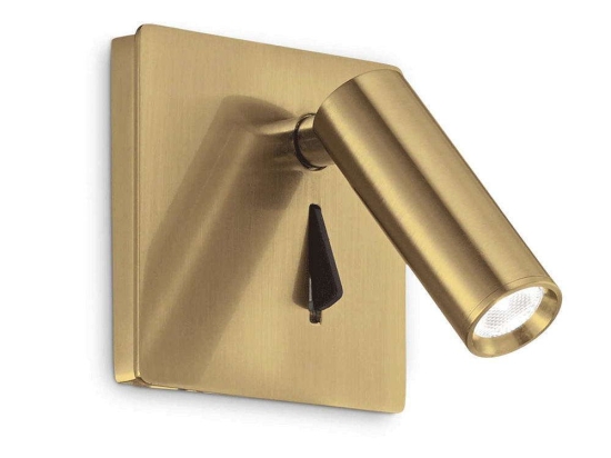 Φωτιστικό Τοίχου-Απλίκα Lite 250120 8,5x8,5x9cm LED 3W 3000K Gold Ideal Lux