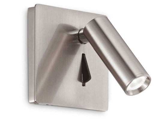Φωτιστικό Τοίχου-Απλίκα Lite 250137 8,5x8,5x9cm LED 3W 3000K Nickel Ideal Lux