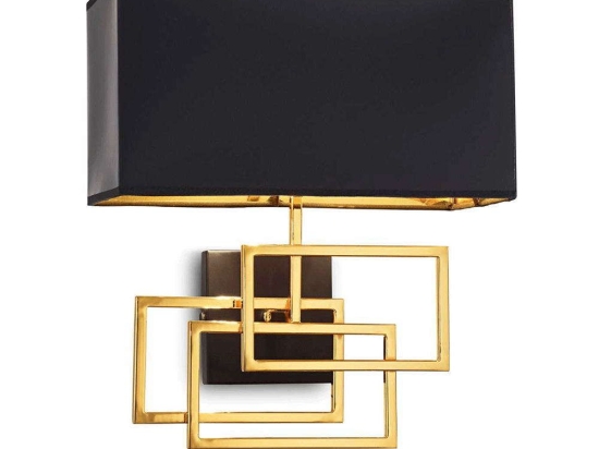Φωτιστικό Τοίχου-Απλίκα Luxury 201092 35x39x20cm 1xE27 60W Gold-Black Ideal Lux