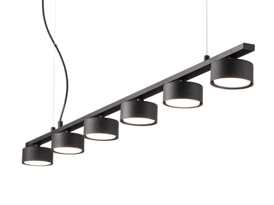 Φωτιστικό Οροφής-Ράγα Minor Linear 235486 115x10/219x8,5cm 6xGX53 15W Black Ideal Lux