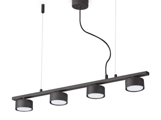 Φωτιστικό Οροφής-Ράγα Minor Linear 235455 75,5x10/219x8,5cm 4xGX53 15W Black Ideal Lux