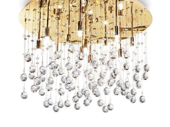 Φωτιστικό Οροφής-Πλαφονιέρα Moonlight 082783 60x36cm 12xG9 40W Gold Ideal Lux