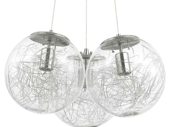 Φωτιστικό Οροφής Mapa Sat 176031 55x39/132cm 3xE27 60W Nickel Ideal Lux