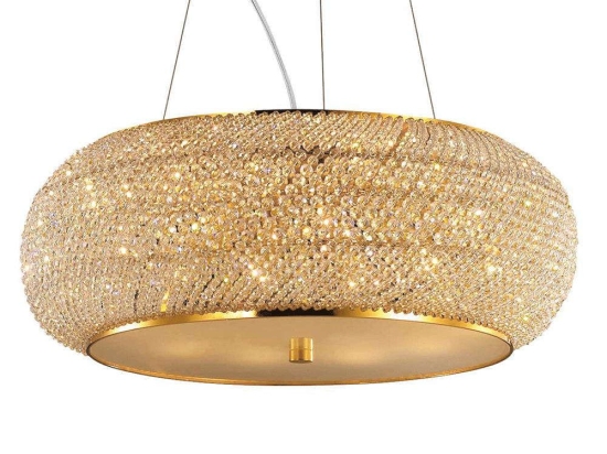 Φωτιστικό Οροφής Pasha' 082257 55x25/234cm 10xE14 40W Gold Ideal Lux