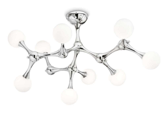 Φωτιστικό Οροφής-Πλαφονιέρα Nodino 133393 83x47,5cm 9xG9 15W Chrome Ideal Lux