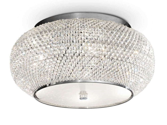 Φωτιστικό Οροφής-Πλαφονιέρα Pasha' 100784 40x22cm 6xE14 40W Chrome Ideal Lux