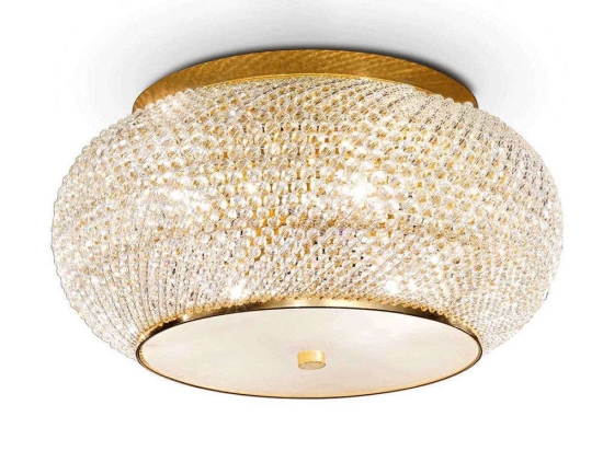 Φωτιστικό Οροφής-Πλαφονιέρα Pasha' 100807 40x22cm 6xE14 40W Gold Ideal Lux