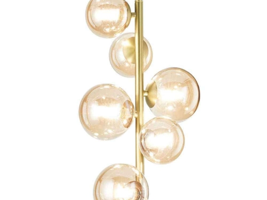 Φωτιστικό Οροφής Perlage 317793 26x252cm 6xG9 15W Brass-Amber Ideal Lux