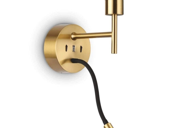 Φωτιστικό Τοίχου-Απλίκα Set Up Map-2 259857 12x20,5x21cm E27/LED 3W 3000K Gold Ideal Lux