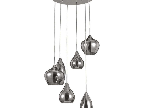 Φωτιστικό Οροφής Soft 111841 60x30/135cm 6xE14 40W Smoke Ideal Lux