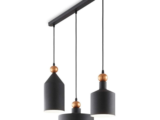 Φωτιστικό Οροφής-Ράγα Triade 194677 75x52/178x25cm 3xE27 42W Grey Ideal Lux
