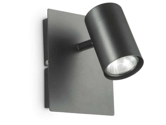 Φωτιστικό Τοίχου-Απλίκα Spot 115481 12x15x13cm 1xGU10 50W Black Ideal Lux