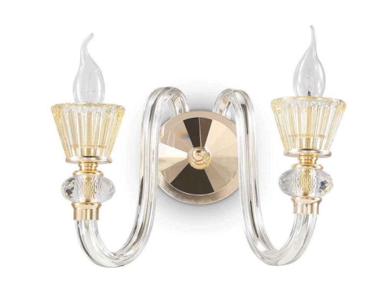 Φωτιστικό Τοίχου-Απλίκα Strauss 140599 43x23x22,5cm 2xE14 40W Gold Ideal Lux