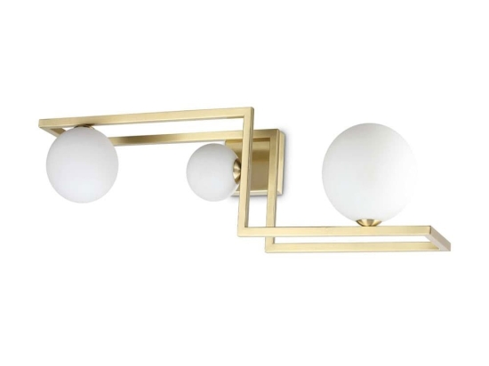 Φωτιστικό Οροφής - Πλαφονιέρα Angolo 284330 68,6x25cm G9 max 3x28W Brass Ideal Lux