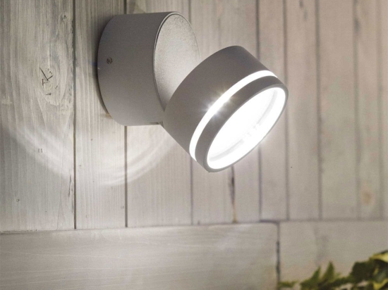 Φωτιστικό Τοίχου - Απλίκα Omega Round 285467 9x8,5cm LED 7W 4000K 650Lm Anthracite Ideal Lux