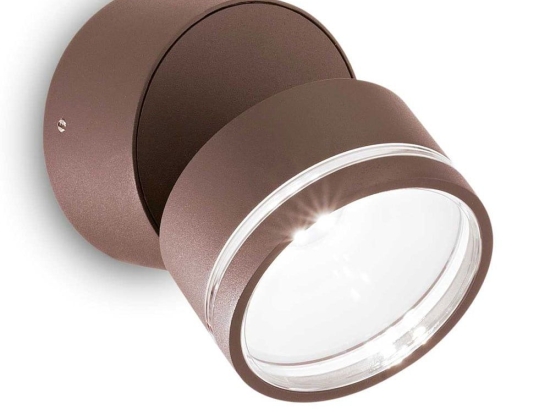Φωτιστικό Τοίχου - Απλίκα Omega Round 285498 9x8,5cm LED 7W 4000K 650Lm Coffee Ideal Lux
