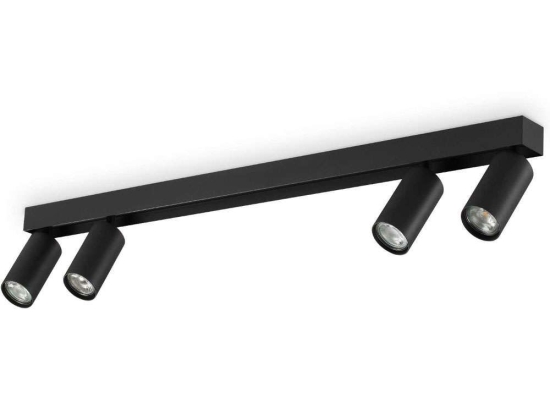 Φωτιστικό Οροφής - Ράγα Profilo 328195 90x5,5x14,5cm 4xGU10 28W Black Ideal Lux