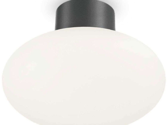 Φωτιστικό Οροφής - Πλαφονιέρα Clio 148861 Φ9x4cm 1xE27 42W Anthracite Ideal Lux Αλουμίνιο, Πλαστικό
