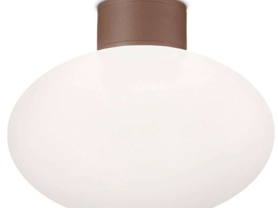 Φωτιστικό Οροφής - Πλαφονιέρα Clio 326795 Φ9x4cm 1xE27 42W Coffee Ideal Lux Αλουμίνιο, Πλαστικό