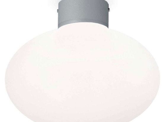 Φωτιστικό Οροφής - Πλαφονιέρα Clio 148854 Φ9x4cm 1xE27 42W Grey Ideal Lux Αλουμίνιο, Πλαστικό