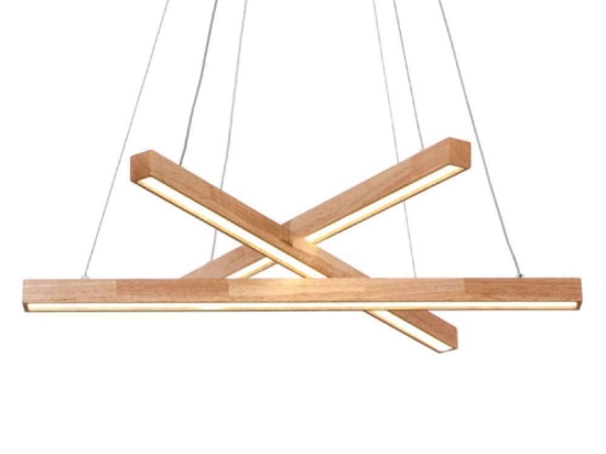 Φωτιστικό Οροφής Canela TNK299LED27P 27W Led Φ56cm 100cm Natural Aca Μέταλλο,Ξύλο