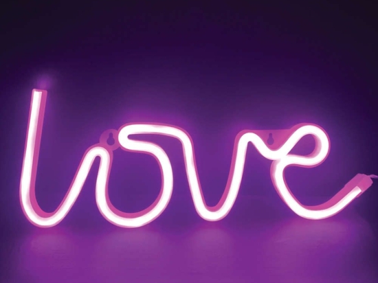 Φωτιστικό Επιτραπέζιο Με Μπαταρία Love 118 Neon X041187322 Led Usb 35,5X2X13cm Pink Aca