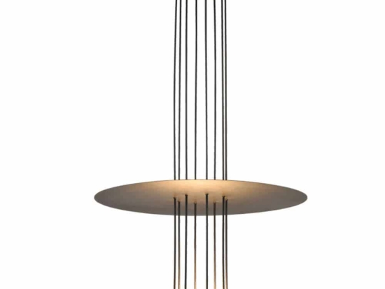 Φωτιστικό Οροφής Elia YL1691LEDPBK 18W Led Φ60cm 104cm Black Aca