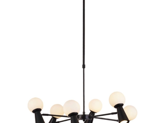 Φωτιστικό Οροφής Kimolos OD94206PB 6xG9+6XGU10 Φ72Χ120cm Black Aca