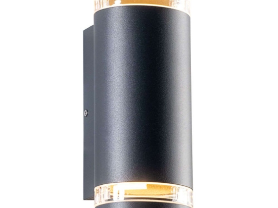 Φωτιστικό Τοίχου - Απλίκα LG6007G 9,2x23,3cm 2xGU10 35W IP54 Dark Grey Aca Αλουμίνιο,Γυαλί