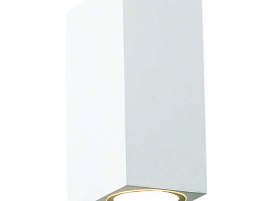 Φωτιστικό Τοίχου - Απλίκα SL8111GU10W 5,8x15cm 2xGU10 3W IP65 White Aca Πλαστικό, Γυαλί
