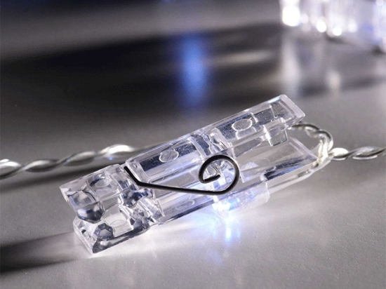 Χριστουγεννιάτικα Λαμπάκια Σειρά Plastic Clips 10 Led FCLIP10W2A 135+30cm Με Μπαταρία Clear Aca