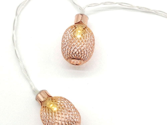 Χριστουγεννιάτικα Λαμπάκια Σειρά Metal Pineapple FMCPEAR10WW2AT Με Μπαταρία Bronze Aca