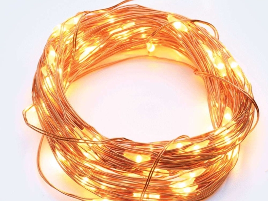 Χριστουγεννιάτικα Λαμπάκια Σειρά Led X01100125 10m+10cm Με Μπαταρία Bronze Aca