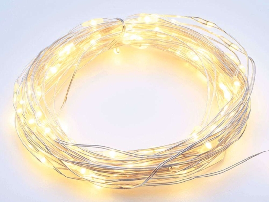 Χριστουγεννιάτικα Λαμπάκια Σειρά 200 Led X01200112 20m+3m Με 8 Προγράμματα 6W White-Silver Aca