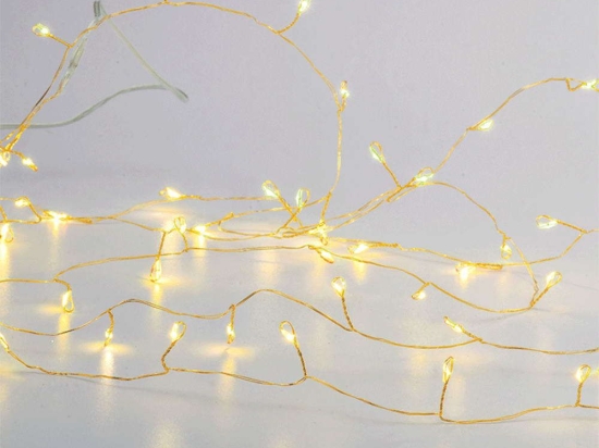 Χριστουγεννιάτικα Λαμπάκια Σειρά 300 Led X063001377 3m+3m 6W Με 8 Προγράμματα Gold Aca