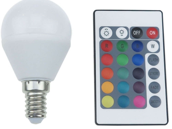 Λαμπτήρας Led Smart G45414RGBWN E14 4W RGB/3000K 300lm White Aca