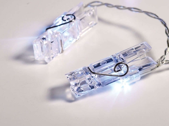 Χριστουγεννιάτικα Λαμπάκια Σειρά Plastic Clips 20 Led X062021332 285+30cm 0,9W Με Μπαταρία & Χρονοδιακόπτη Clear Aca