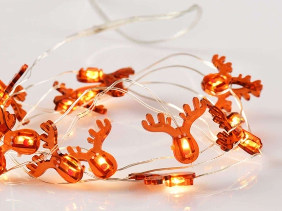 Χριστουγεννιάτικα Λαμπάκια Σειρά Reindeer 15 Mini Led X07151104 140+30cm 0,9W Με Μπαταρία Brown Aca
