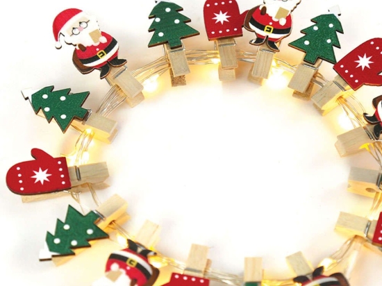 Χριστουγεννιάτικα Λαμπάκια Σειρά Santa & Trees 16 Mini Led X07161105 150+30cm 0,96W Με Μπαταρία Multi Aca