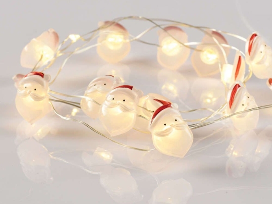 Χριστουγεννιάτικα Λαμπάκια Σειρά Santa 15 Mini Led X07151103 140+30cm 0,9W Με Μπαταρία White-Red Aca