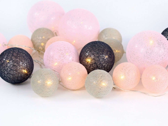 Χριστουγεννιάτικα Λαμπάκια Σειρά Woven Ball Fairy 20 Led X07201160 285+30cm 0,4W Με Μπαταρία Multi-Pink Aca