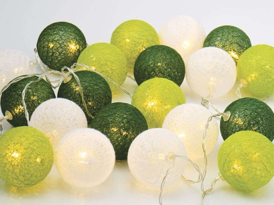 Χριστουγεννιάτικα Λαμπάκια Σειρά Woven Ball Fairy 20 Led X07201161 285+30cm 0,4W Με Μπαταρία Green-White Aca