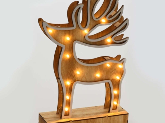 Χριστουγεννιάτικο Διακοσμητικό Reindeer Led XDEERWW333A 19x33x6cm 0,32W Natural-Beige Aca