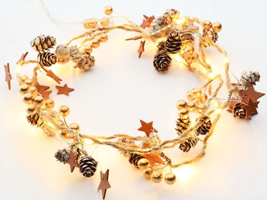 Χριστουγεννιάτικα Λαμπάκια Σειρά Xmas Garland 20 Mini Led X07201147 180+30cm 1,2W Με Μπαταρίες Beige Aca