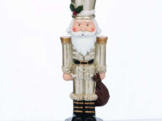Καρυοθραύστης Στρατιώτης Με Γκι X1523108 7x6,5x23cm Champagne Aca