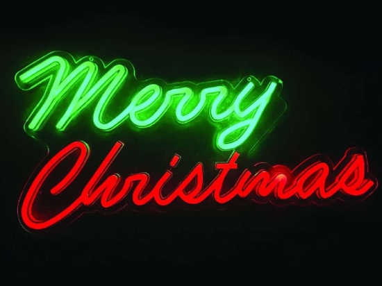 Διακοσμητικό Φωτιστικό Neon Merry Christmas Led X082714519 50x25cm Με Usb Red-Green Aca