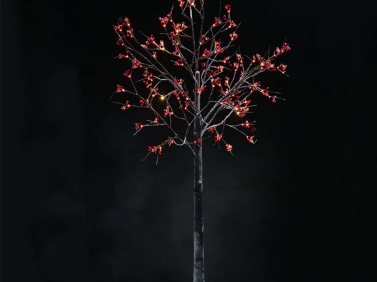 Χριστουγεννιάτικο Δέντρο Snow Berry Tree Led X1096143 24x24x180cm Red Aca