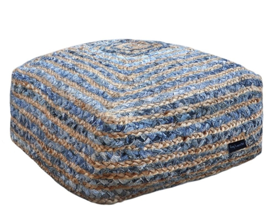 Πουφ - Σκαμπό Boho 50X50X25 Denim Guy Laroche