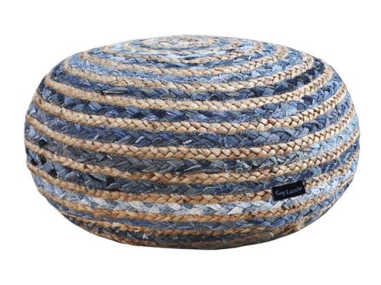 Πουφ - Σκαμπό Ottoman 50X50X25 Denim Guy Laroche