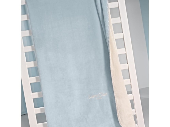 Κουβέρτα Βρεφική Velvet (Σετ 2τμχ) Sky Saint Clair Κούνιας 100x140cm 100% Βαμβακερή Φανέλα